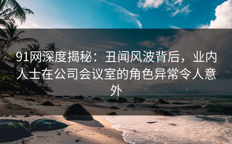 91网深度揭秘：丑闻风波背后，业内人士在公司会议室的角色异常令人意外